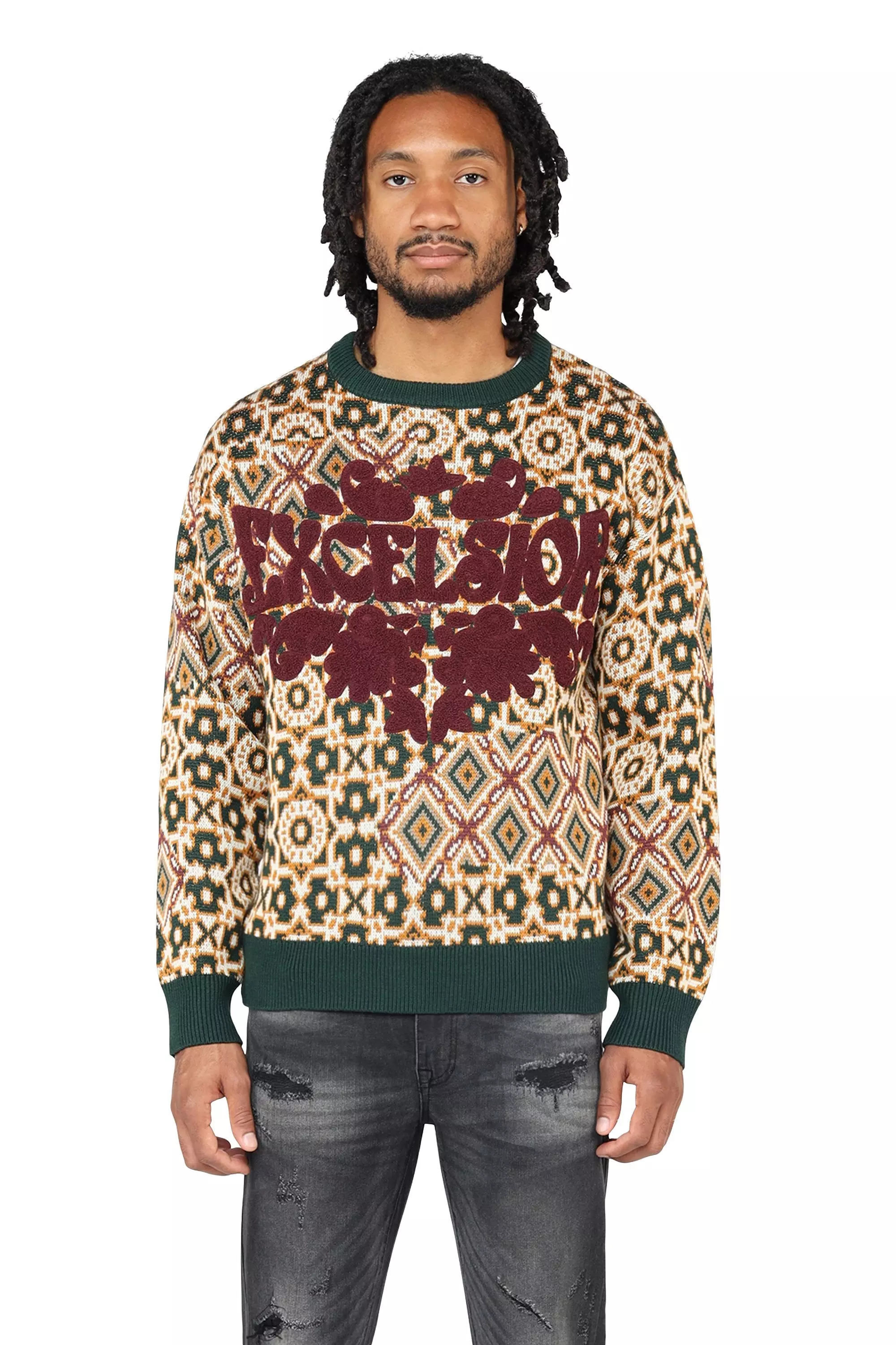 Smoke Rise Tapestry Jacquard Knit Top - Scarab | Hibbett
